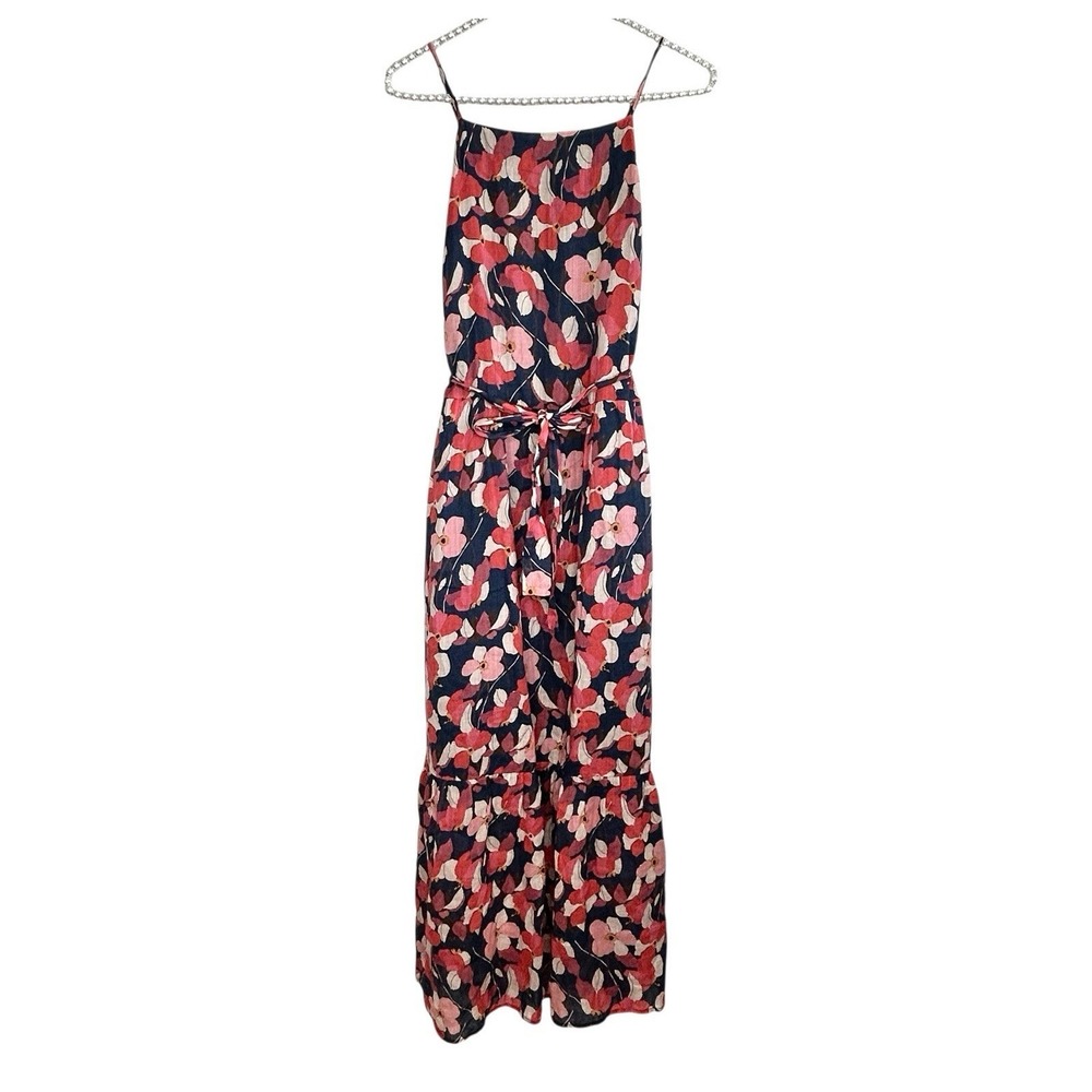 Trovata Birds of Paradis Cecile Maxi Dress XS Boho Cottage Floral Resort Ruffle